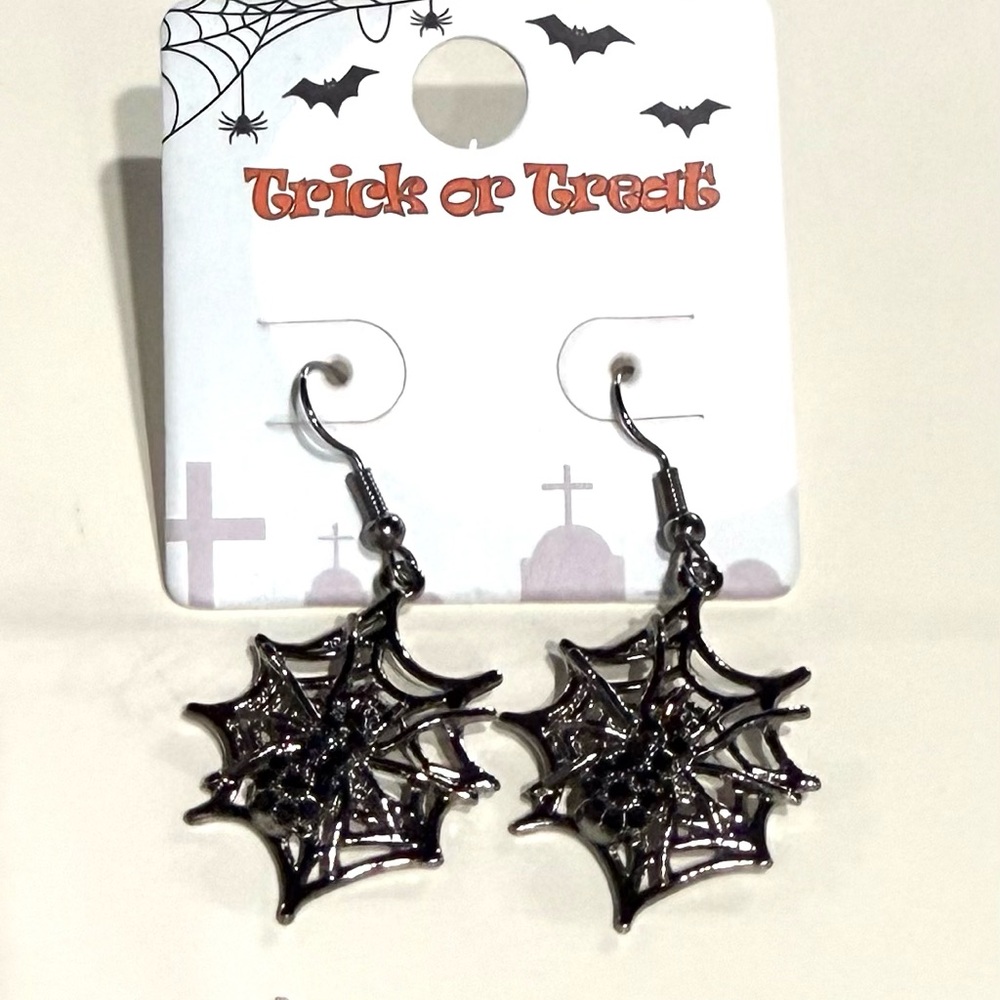 Halloween Spider Web Earrings